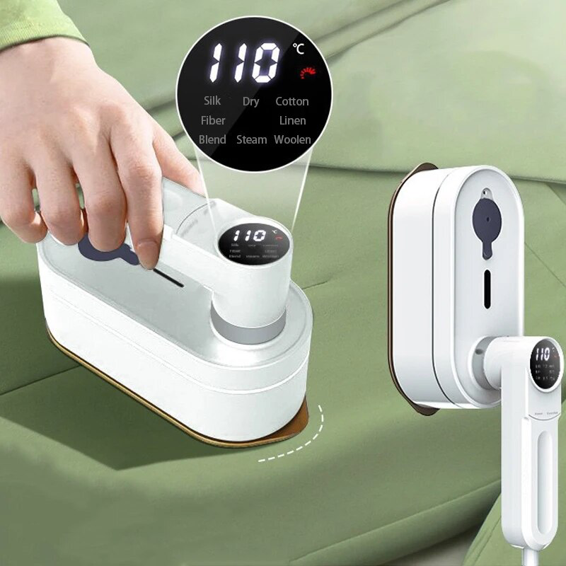 Miststeam 2-in-1 handheld garment steamer and dry iron in lavender with a gold soleplate